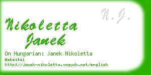 nikoletta janek business card